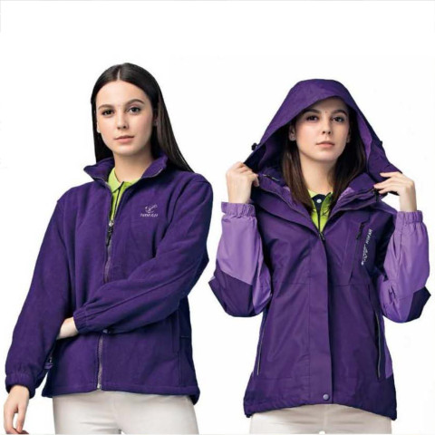 兩件式防潑水外套+搖粒外套
8693-1紫色(僅女款)
