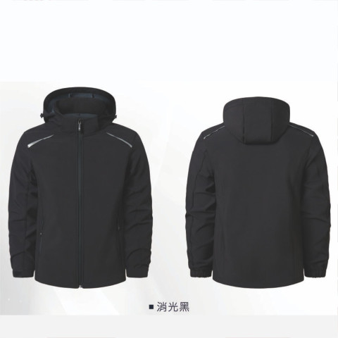 75D三層貼軟殼可拆保暖外套
809消光黑