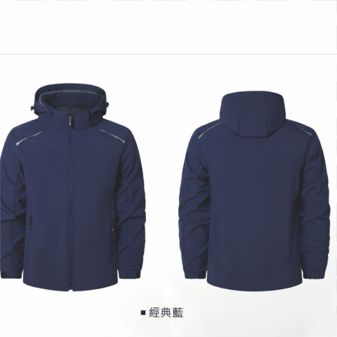 75D三層貼軟殼可拆保暖外套
809經典藍